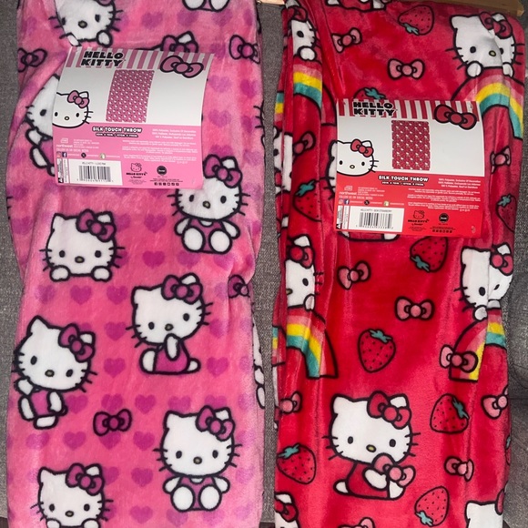 Hello Kitty Pink and Red Fleece Blankets